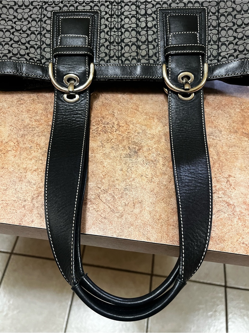 Coach  Black and Gray Signature Tote with Matching Wallet - Picture 7 of 16